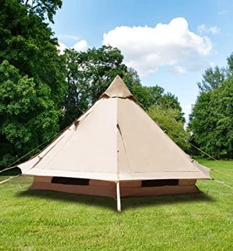 Baralir Tienda de campaña de 3.5 metros de diámetro con capacidad para 4-6 personas, nivel impermeable 5000 mm, adecuado para grupos, familias, festivales, camping al aire libre, tiendas de lujo