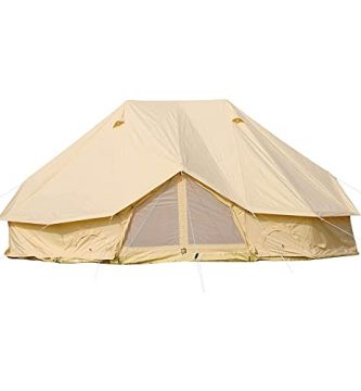 Bell Tent Glamping - Tienda de campaña para 4 personas, para 6 personas, para 8 personas, para 10 personas, para 12 personas, resistente al agua (teepee) para 4-12 personas (6 x 4 x 3 m) (algodón)