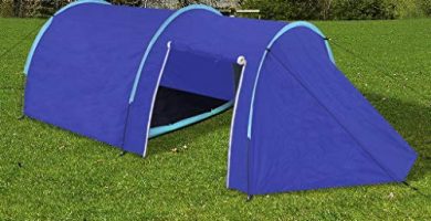 Benkeg Tienda De Campaña para 4 Personas Azul Marino/Azul Claro 395 x 180 x 110 cm, Tienda De Camping Tienda De Fiesta Tienda de Playa