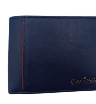 Cartera de piel Pierre Cardin monedero y solapa, turquesa