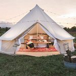 Cozy House Tienda de Campana de Lona de algodón para Acampar en Familia Impermeable al Aire Libre Yurta Glamping de Lujo (4M diámetro)