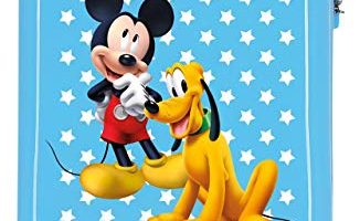 Disney Mickey & Pluto Stars Maleta de Cabina Infantil Azul 55x38x20 cm | Equipaje de Mano, Trolley de Viaje Ryanair, Easyjet | Maleta de Viaje Fin de Semana Rígida Divertida