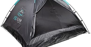 FE Active - Tienda Iglú de Campaña para 3-4 Personas con Entrada Apantallada, Fácil Montaje, Compacta, Ligera Ideal para Acampada, Senderismo, Excursionismo, Camping I Diseñada en California, EE.UU.