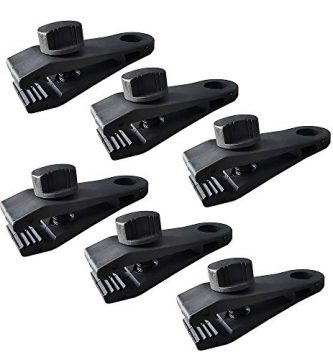 FYSL 6 Pcs Clips de Lona,Clips De Tienda Accesorio Abrazadera Plástico de Cocodrilo Adecuado para Tiendas de Campaña al Aire Libre, Toldo Fijo - Negro