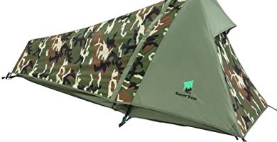 GEERTOP Tienda de Campaña Ligera con Varillas de Aluminio - 213 x 101 x 91cm (1,5 kg) - 1 Persona 3 a 4 Estaciones para Acampar al Aire Libre