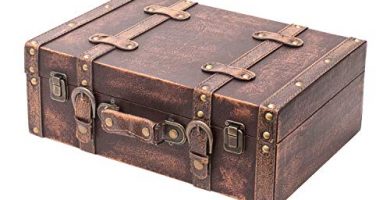 HMF VKO103 Maleta Vintage de Madera | 38 x 26 x 13 cm | Grande | Clásico