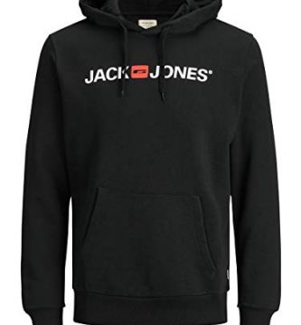 JACK & JONES Jjecorp Logo Sweat Hood Noos_12137054, Hombre, Negro (Black),L