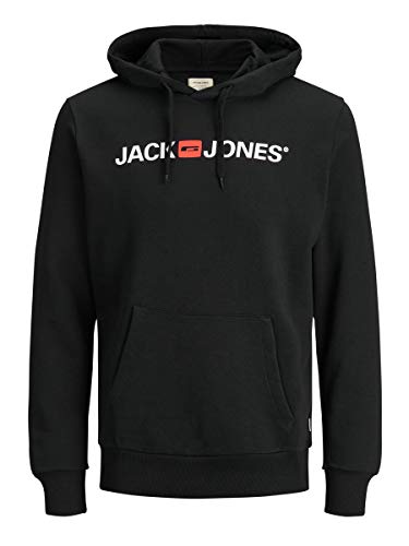 JACK & JONES Jjecorp Logo Sweat Hood Noos_12137054, Hombre, Negro (Black),L