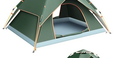 JEMULICE Tienda de Campaña Instantánea para 3 Personas, Tienda de Campaña Emergente 2 en 1 Protector Solar e Impermeable, Adecuado para Camping, Senderismo, montañismo y Deportes al Aire Libre