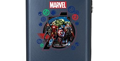 Marvel Los Vengadores On The Warpath Maleta de Cabina Azul 38x55x20 cms Rígida ABS Cierre de combinación Lateral 35L 2 kgs 4 Ruedas Dobles Equipaje de Mano