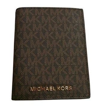 Michael Kors Jet Set Travel Passport Holder Wallet Case PVC 2019, marrón, OneSize, Cartera de Viaje
