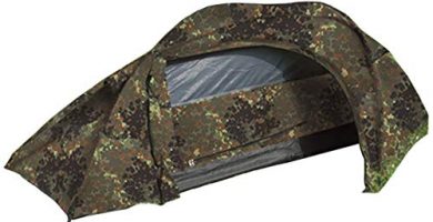 Mil-Tec Einmannzelt Recom Flecktarn Tienda para una Sola Persona, Unisex Adulto, Camuflaje, Talla única