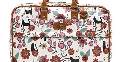 MISAKO - Portaordenador ligero con bolsillos - Maletín para portátil - Portadocumentos - CATFLOR PO Beige - 38X28X9 cm