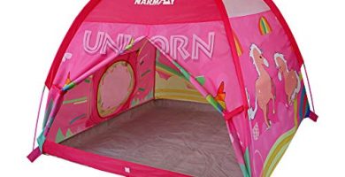 NARMAY® - Tienda de campaña para niños, Ideal para Jugar en Interiores y Exteriores, 121 × 121 × 101 cm, diseño de Unicornio