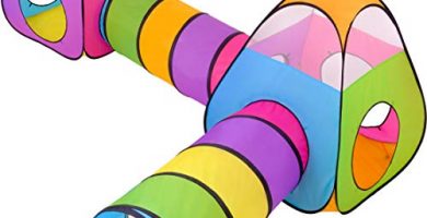 NUBUNI 4 en 1 Tienda Campaña Infantil : 2 Casitas Tela + 2 Tunel de Juego para niños : Plegable Parque Bebe Bolas Infantil Jardín Exterior Interior Juguetes Niño Niñas Bebes Casitas Tela Tipi