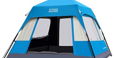 OutdoorMaster Tienda de campaña para 4 Personas con tecnología Dark Space, fácil de Montar en 60 Segundos, Tienda de campaña desplegable Resistente a la Intemperie con mosquitera Superior