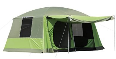 Outsunny Tienda de Campaña Familiar 4-8 Personas Carpa Grande Acampada Tipo Refugio para Playa Picnic Portátil y Impermeable con Bolsa de Transporte Mosquitera Protección Solar UV 410x310x225cm