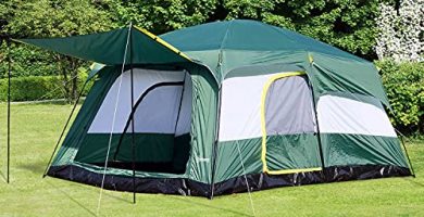 Outsunny Tienda de Campaña Familiar 8-10 Personas Carpa Grande Acampada Tipo Refugio para Playa Picnic Portátil y Impermeable con Bolsa de Transporte Mosquitera Protección Solar UV 4.3x3x2m