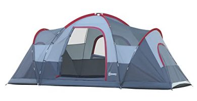 Outsunny Tienda de Campaña Familiar Grande con Bolsa de Transporte y Gancho para Luz de Camping 455x230x180 cm
