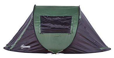 Outsunny Tienda de Campaña Pop-up para 2 Personas Tienda de Dormir con Bolsa de Almacenaje Portátil Ligera y con Mosquitero 250x150x100cm Verde
