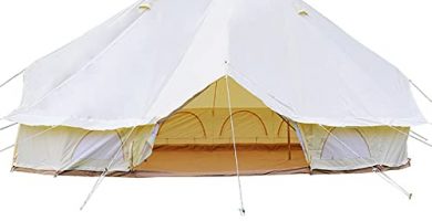ROSG Tienda de campaña de Tela Oxford 900D, Tienda de campaña de yurta Impermeable para Exteriores, Tiendas de campaña Familiares, Tienda de campaña al Aire Libre para 4 Estaciones, Tres Puertas