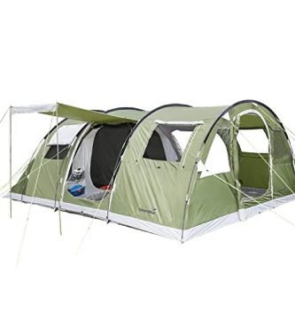 skandika Gotland 5 - Tienda de campaña Familiar - mosquiteras - Suelo Cosido en Forma de bañera - túnel (Verde)