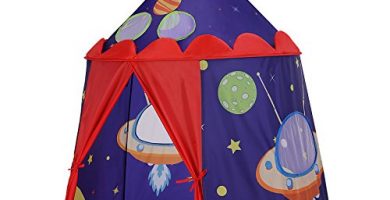 SONGMICS Tienda de Campaña Infantil, Carpa Infantil Plegable, Casa de Juegos para Interiores y Exteriores, Pop-up Portátil, Tienda con Bolsa de Transporte, Regalo para Niños, Azul , LPT01BU