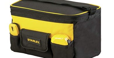 STANLEY STST1-73615 Bolsa Profunda para herramientas, Tapa plana (14"/ 34 cm), Múltiples bolsillos, Poliéster, Color Negro Y Amarillo