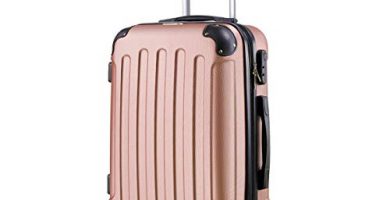T-LoVendo TLVMA-ROSE GOLD Maleta Pequeña de Cabina Equipaje de Mano Trolley 4 Ruedas Viaje Semirígida Color Oro Rosa