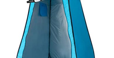 Tienda campaña cambiador para camping con suelo aktive 120x120x190 cm azul