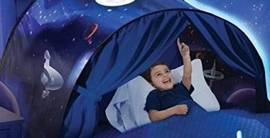 Tienda Campaña Infantil Carpa para Cama Tipi Infantil Pop Up Carpas Casitas Infantiles para Interior y Exterior con Bolsa de Transporte y USB Luz