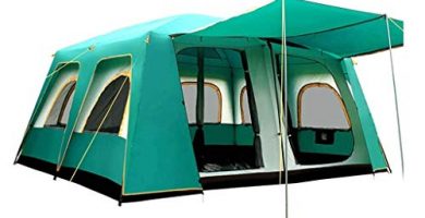 Tienda de campaña al aire libre a prueba de viento, tienda de campaña inflable para exteriores, tienda de campaña de gran tamaño para 12 personas, dos habitaciones, una sala, adecuada para a