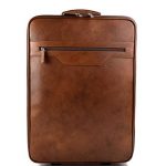 Trolley rígida maleta de cuero bolso de cuero de viaje hombre mujer marron bolso de cabina bolso de mano bolso con ruedas y asa bolso piel