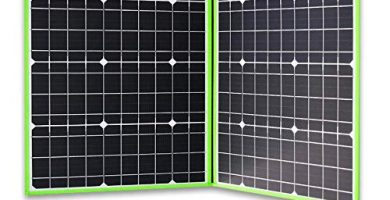 XINPUGUANG Panel solar plegable 100 W, 2 x 50 W, 12 V, cargador solar monocristalino con controlador de 10 A para tienda de campaña y carga al aire libre
