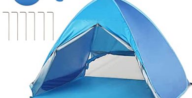 YINGJEE Tienda de Playa Pop Up 200cm, Tienda Campaña Playa Plegable y Portátil con Protección Sol Anti UV SPF 50+, para 2-4 Personas Familia Bebé Niños, Pop-up Beach Tent para Vacación Parque