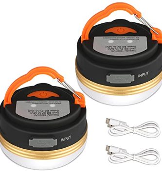 Yizhet Linterna Camping Recargable, 2 Piezas Lámpara Camping LED & Power Bank, Luz Camping 3 Modos con Base Iman & Gancho, Farol Campaña Impermeable IP65 para Emergencia, Apagones, Senderismo